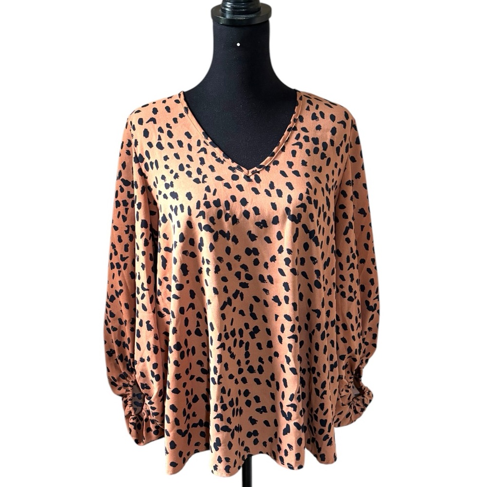 Leopard Print V-Neck Women's Top